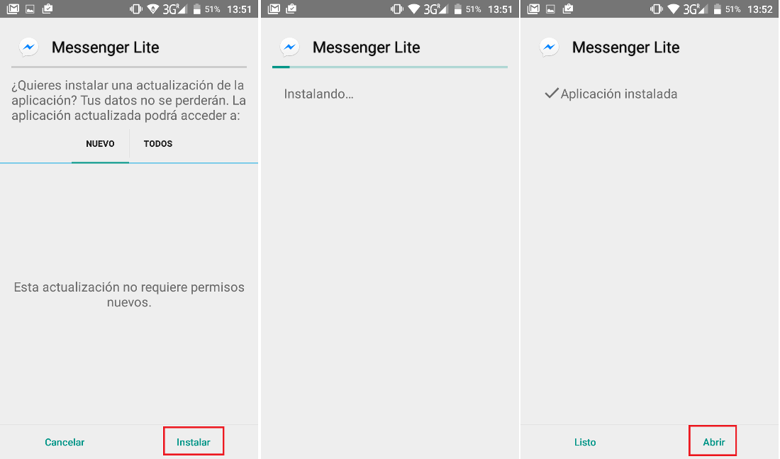 instalar messenger lite